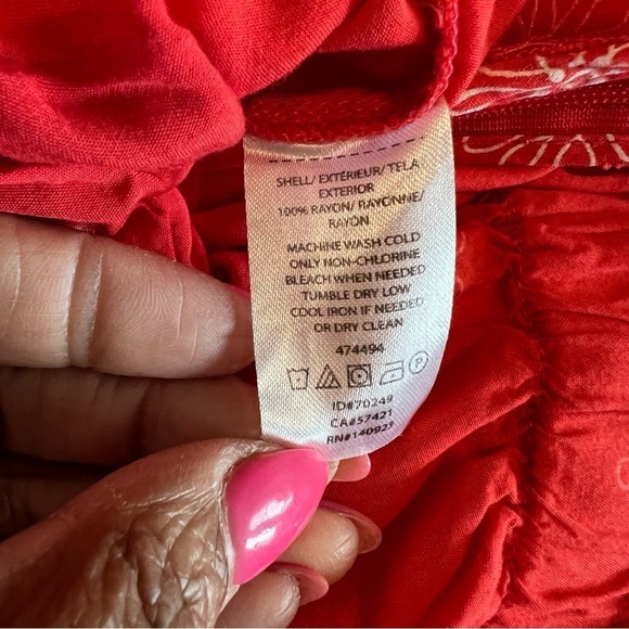 Loft Coral Daisy Wide Leg Tie Waist Jumpsuit - Picture 8 of 8